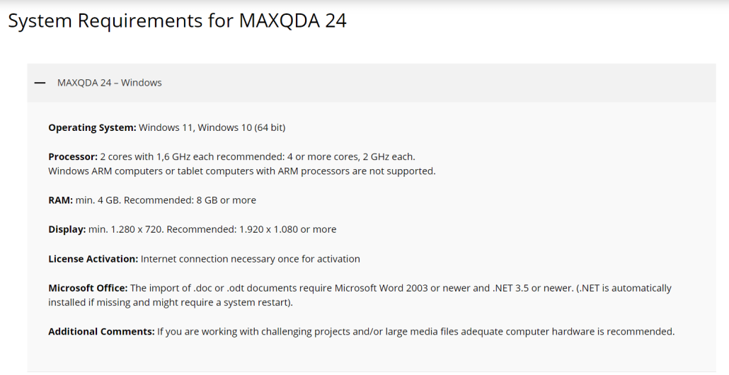 System Requirements for MAXQDA 24